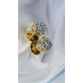 Сережки із жовтого золота з діамантами 0,635 ct